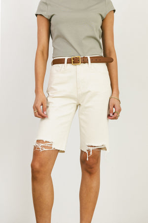 Marlene Denim Shorts in Ivory