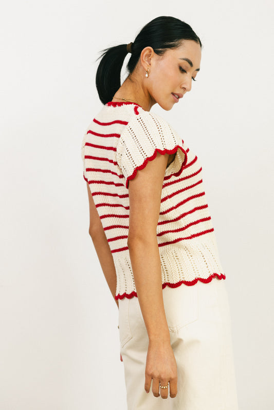 Short sleeves top in red