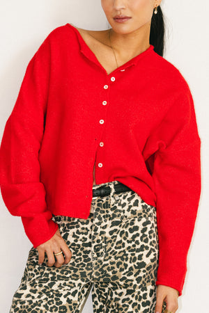 Maci Cardigan in Red