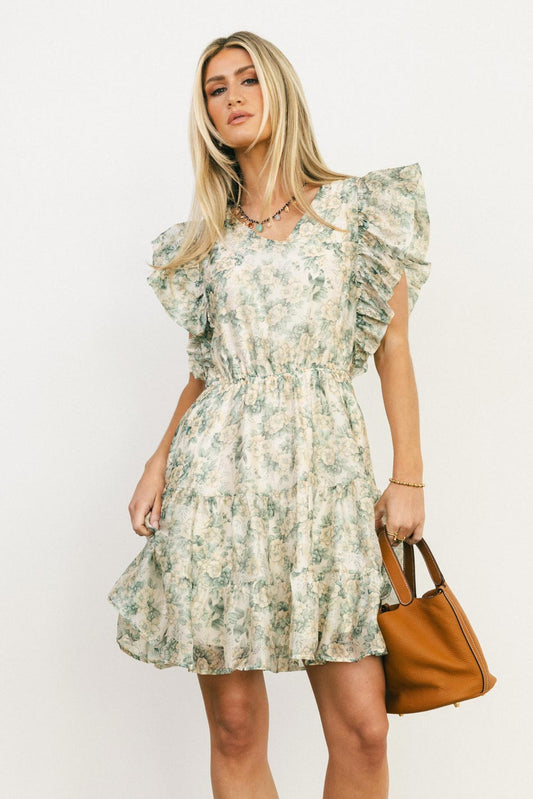 Floral green dress 