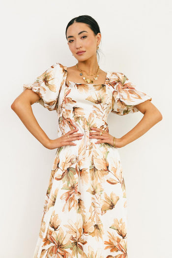 Square neck dress in multi color 