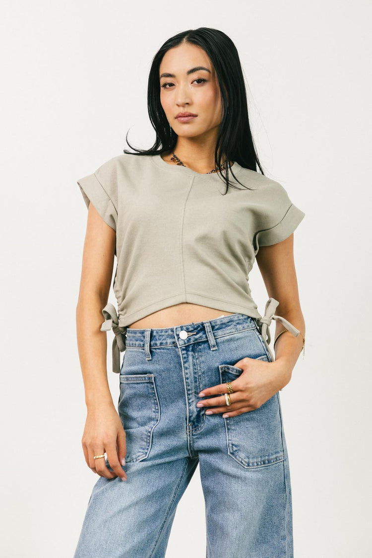 Cropped top in sage 