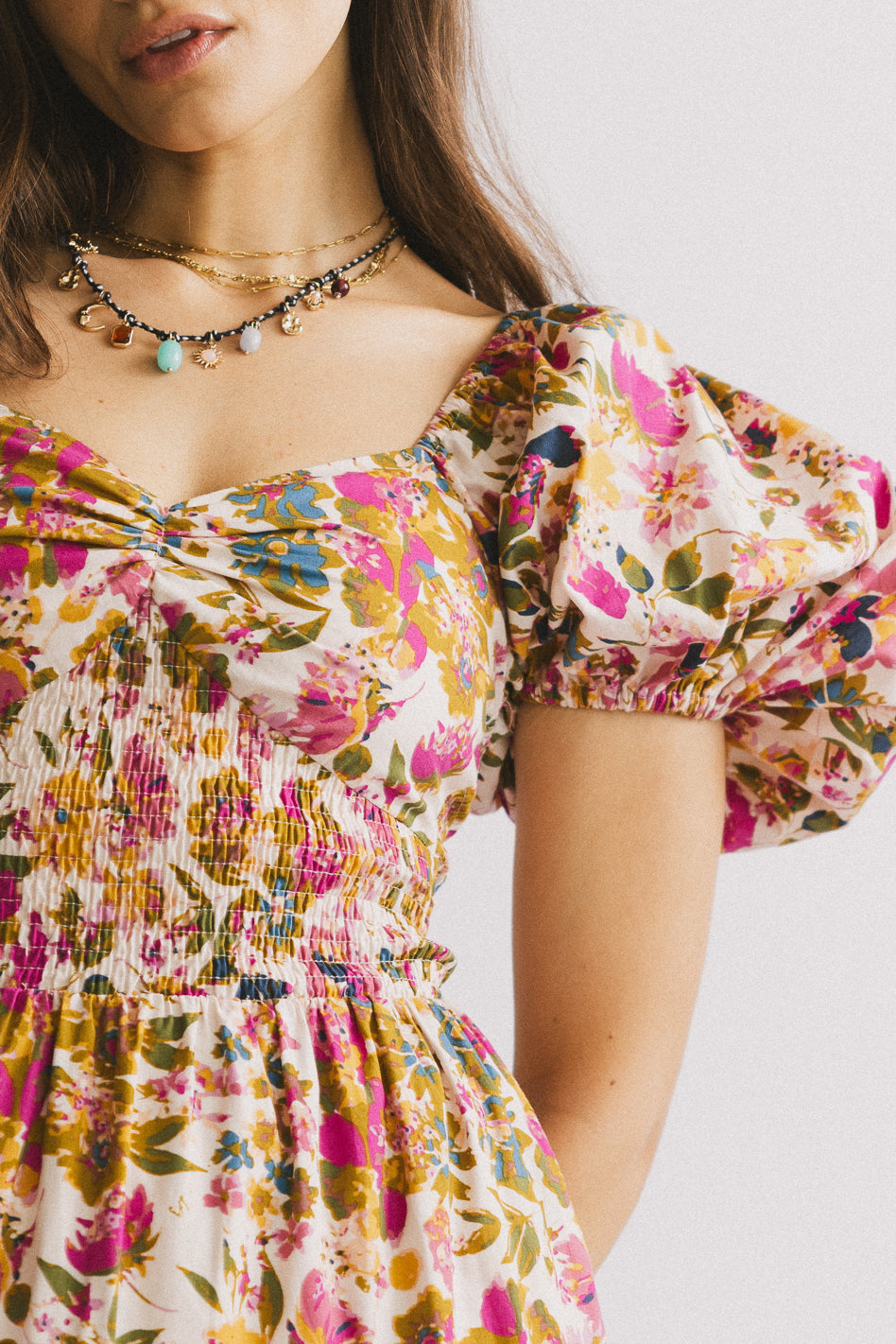 PREORDER- Robbie Floral Midi Dress in Pink