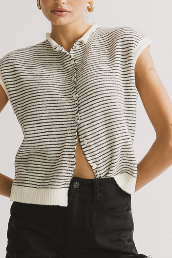 Clark Cardigan in White - FINAL SALE