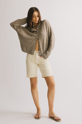 oversized brown cardigan