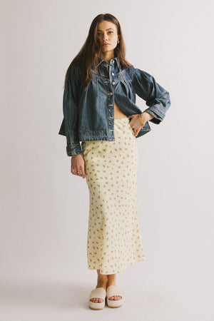 Royal Floral Midi Skirt - FINAL SALE