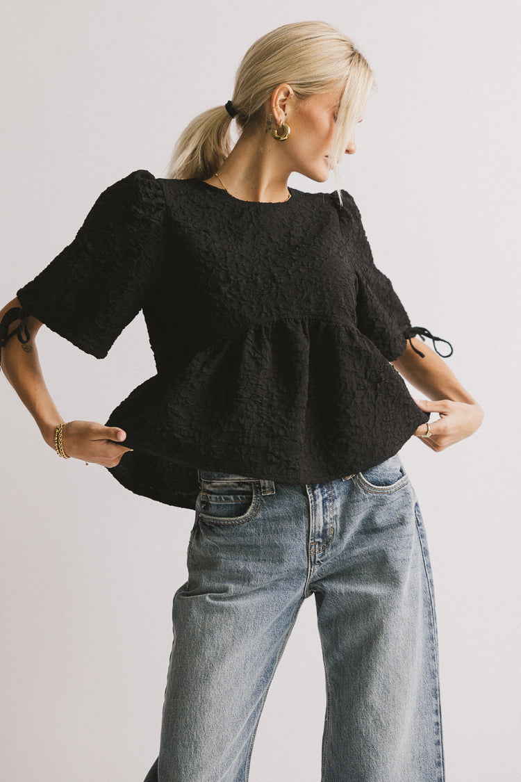 black blouse top