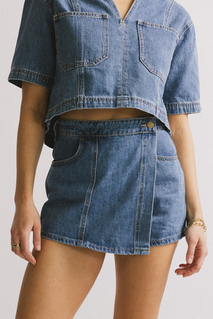 Rhia Denim Mini Skort