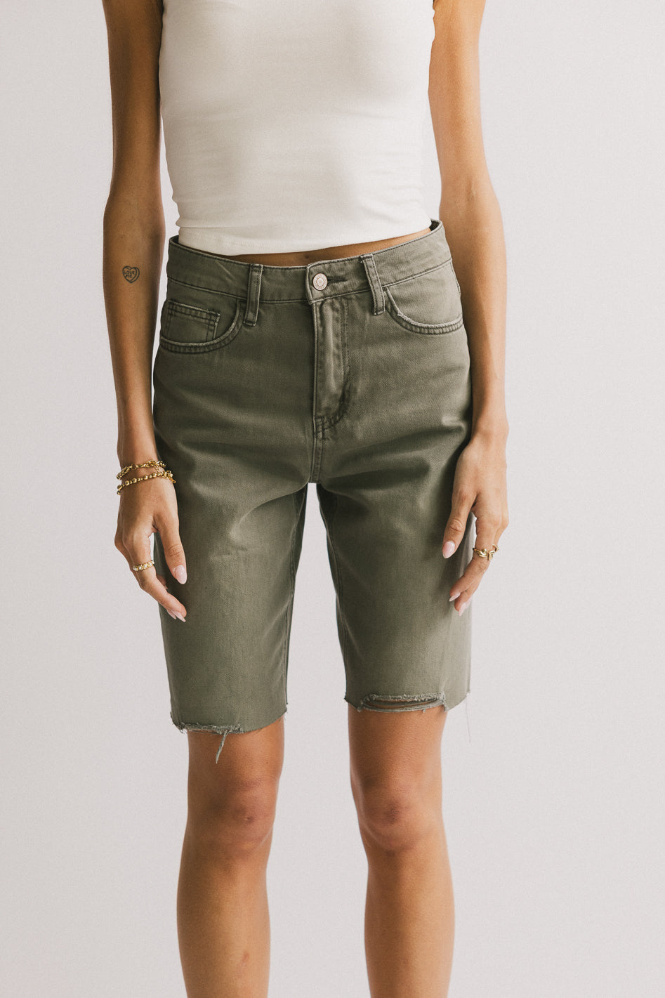 green shorts