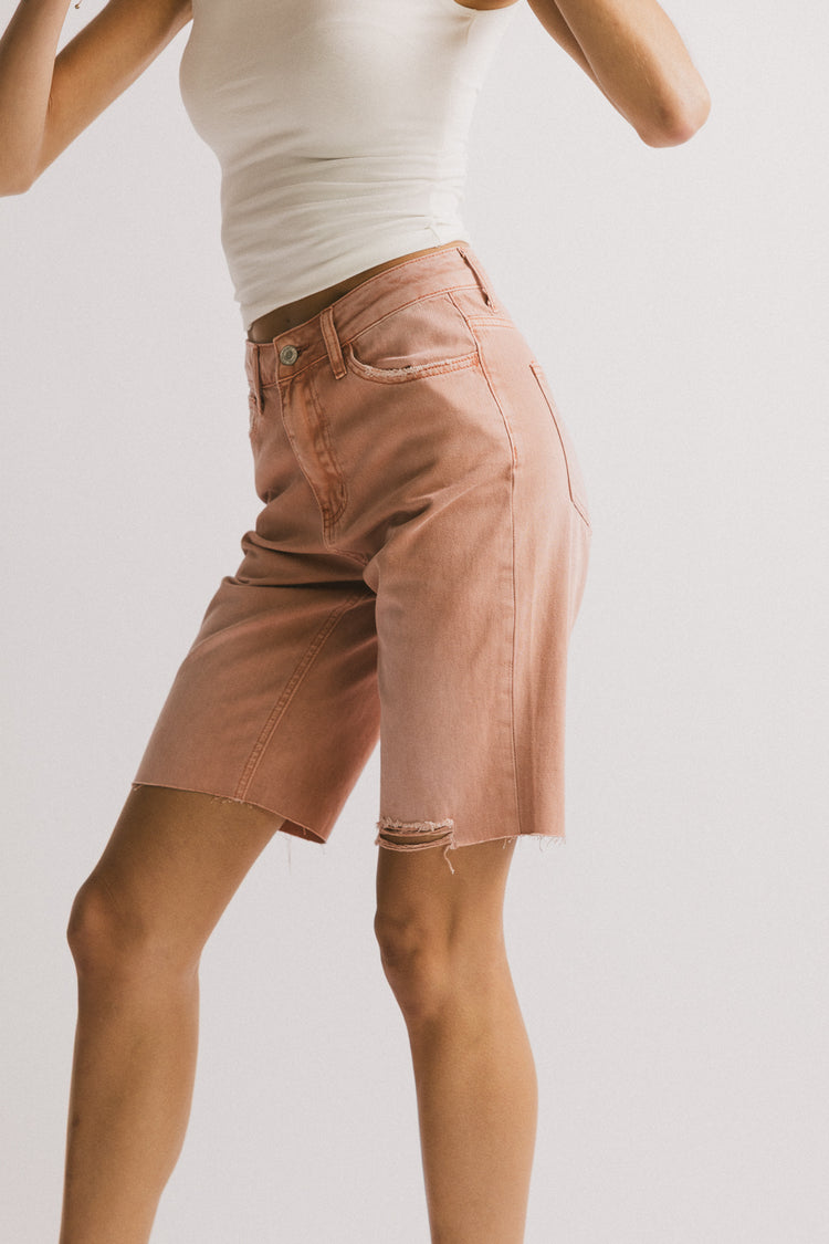 pink Bermuda shorts