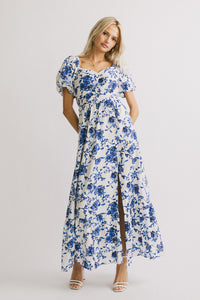 PREORDER Mellanie Floral Maxi Dress in Blue