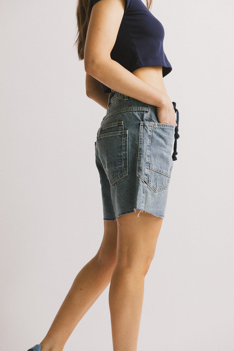 two pockets on front and back of shorts