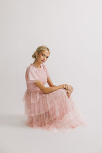 ruffle tulle dress