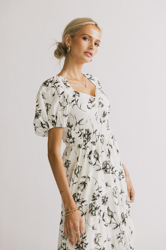 printed ivory dress