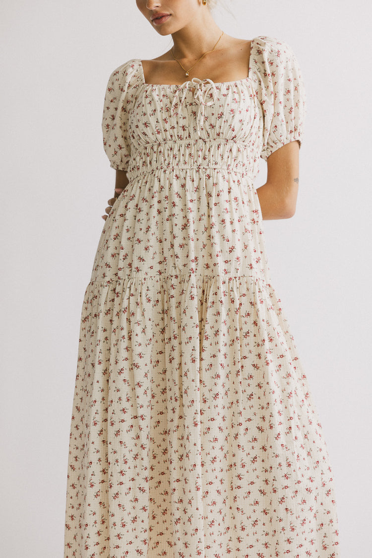 cream floral maxi dress 