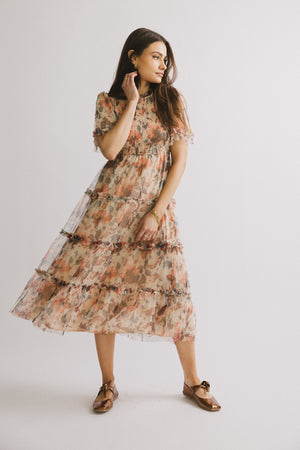 Janette Floral Midi Dress