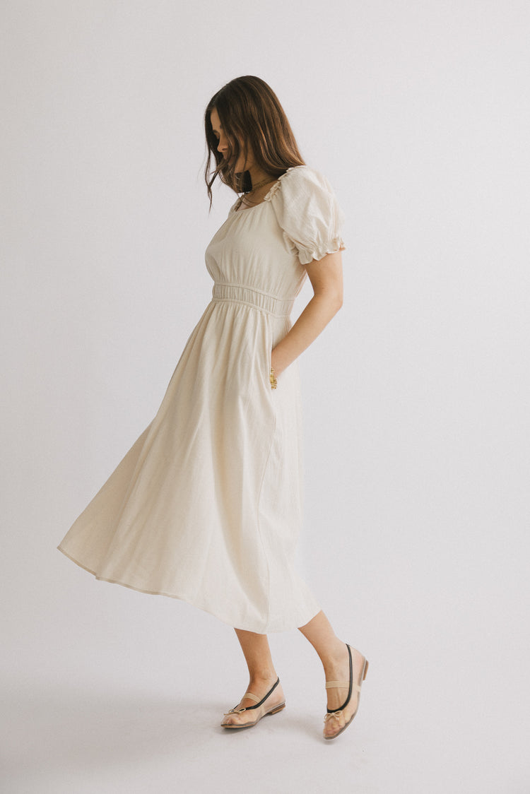 white midi dress