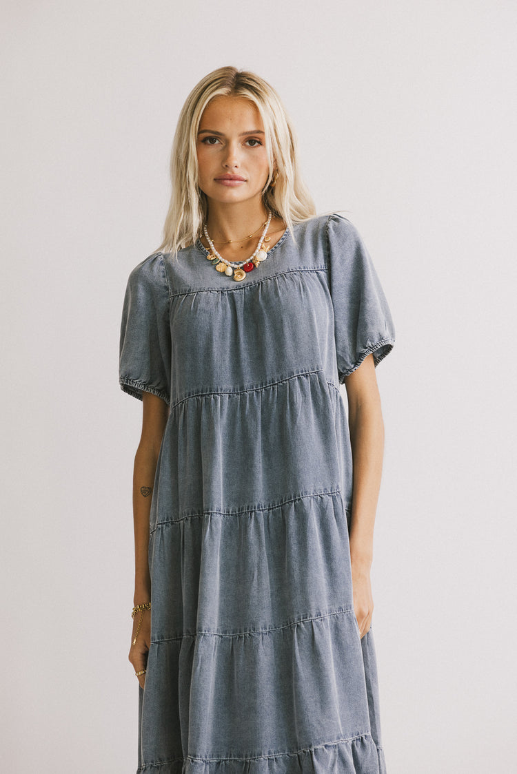 medium wash denim dress