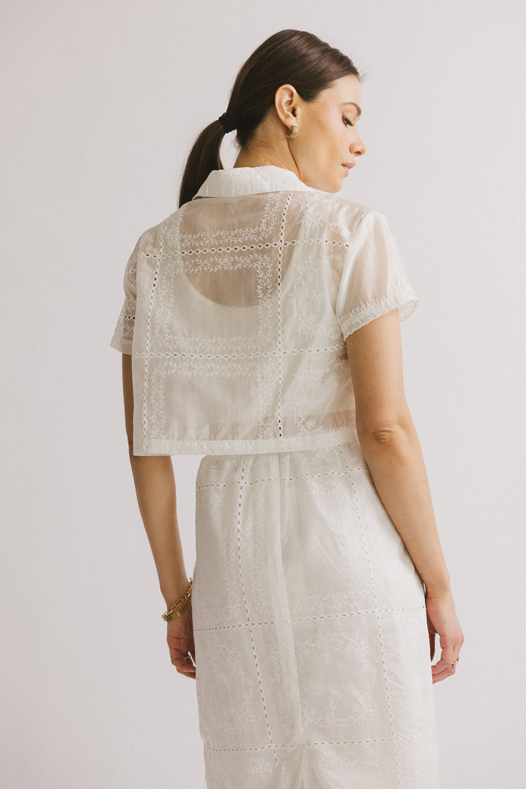 ivory embroidered top