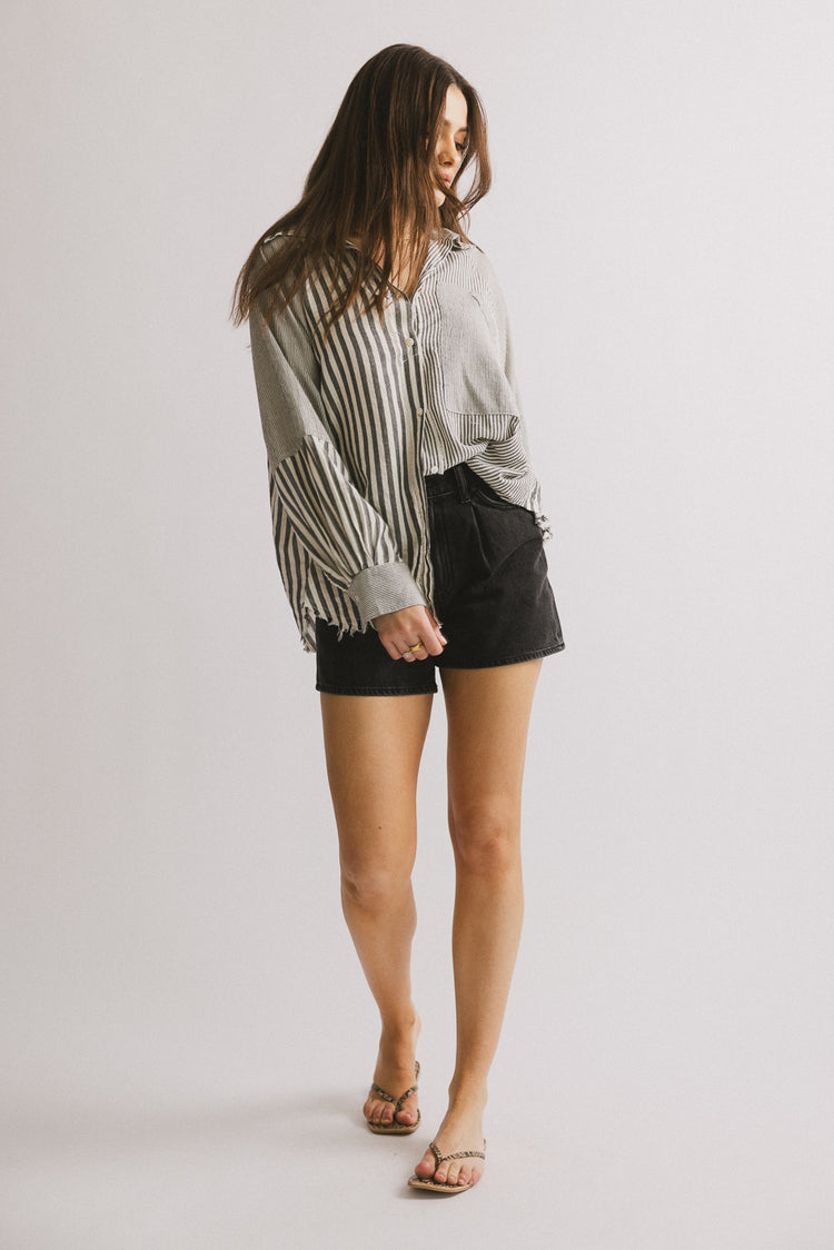 button front long sleeve top