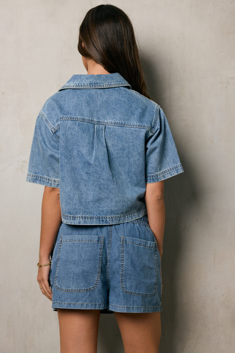 cropped denim top