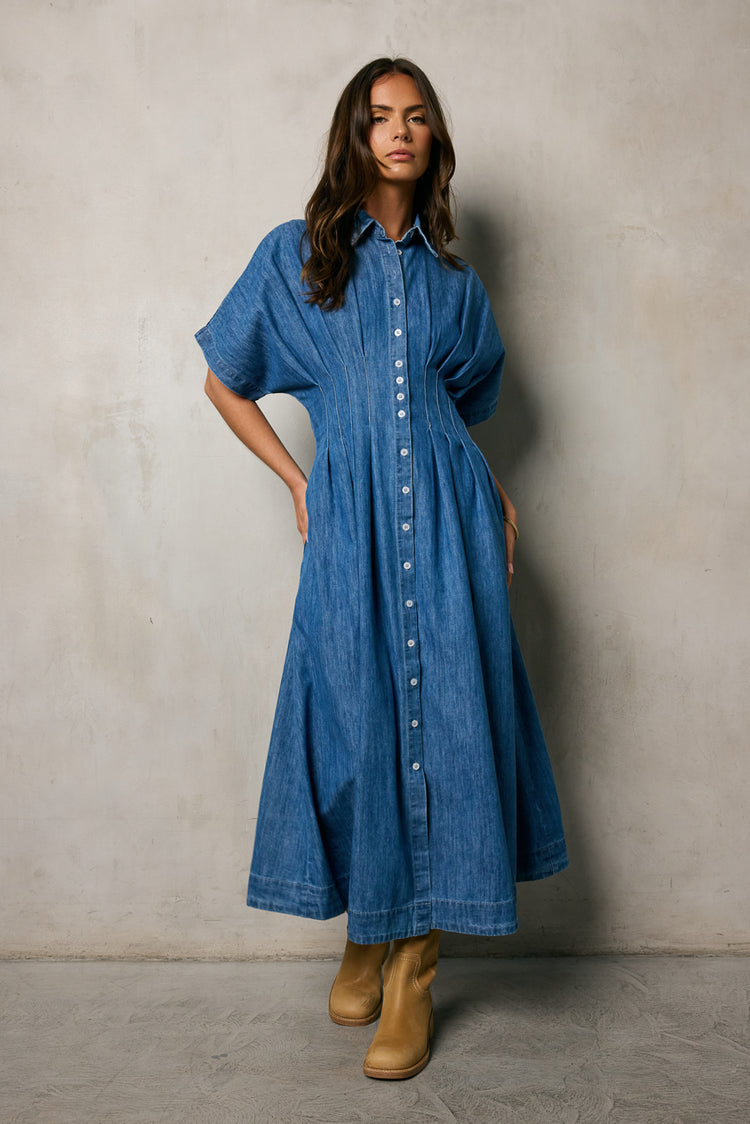 DENIM MIDI DRESS 