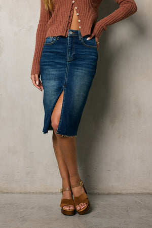 Jayna Denim Midi Skirt