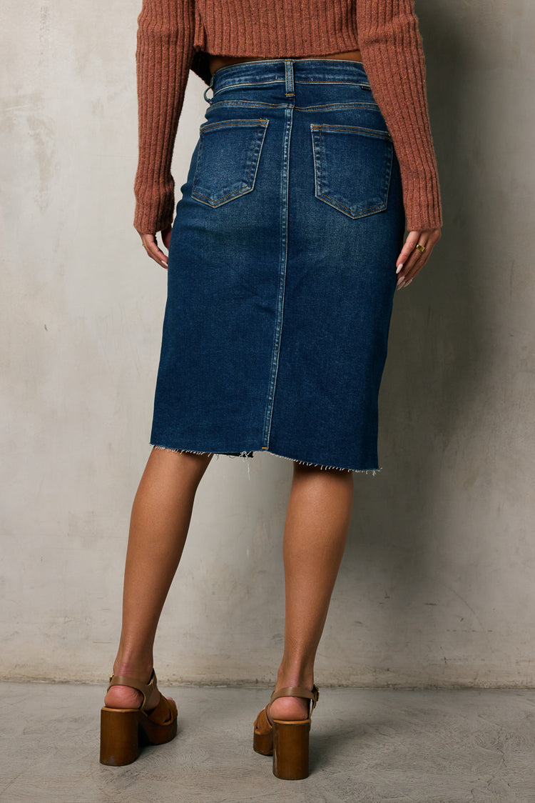 denim skirt with pockets