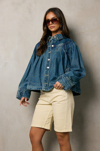 medium wash denim jacket