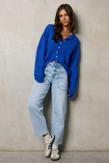 cardigan in blue 
