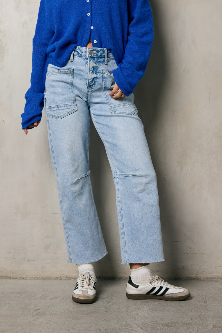 light wash barrel jeans