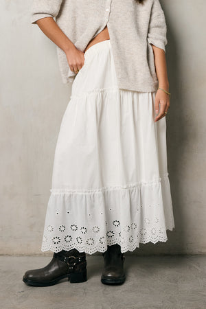Bay Side Tiered Midi Skirt