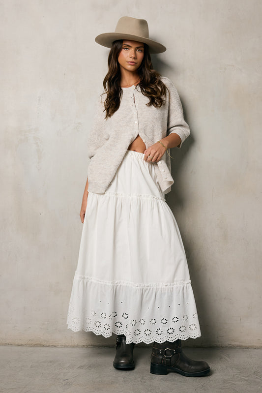 white maxi skirt