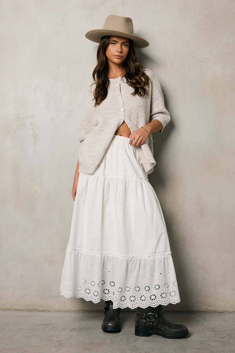 white maxi skirt