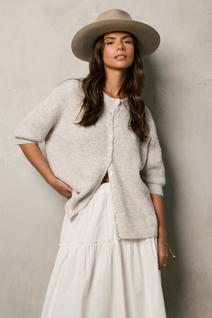 Leah Knit Cardigan in Oatmeal