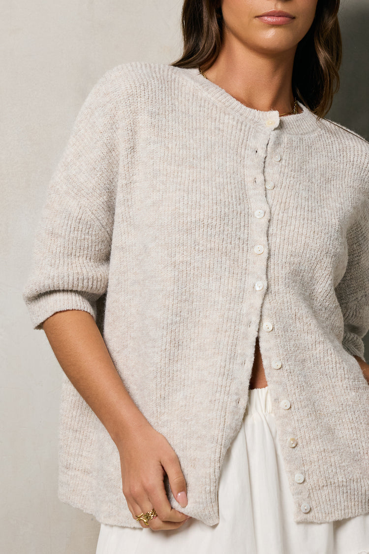 ribbed knitted cardigan