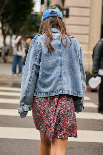DENIM JACKET WITH CUFFS ON THE SLEEVES