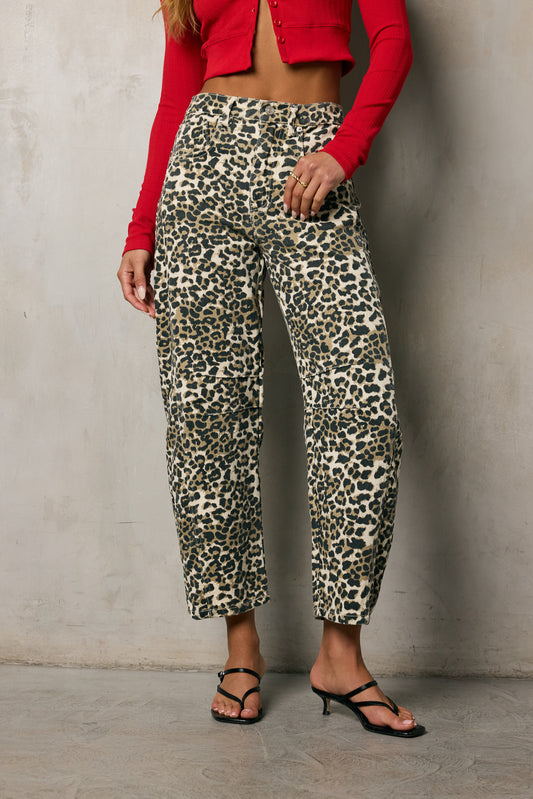 Lisette Barrel Jean in Leopard