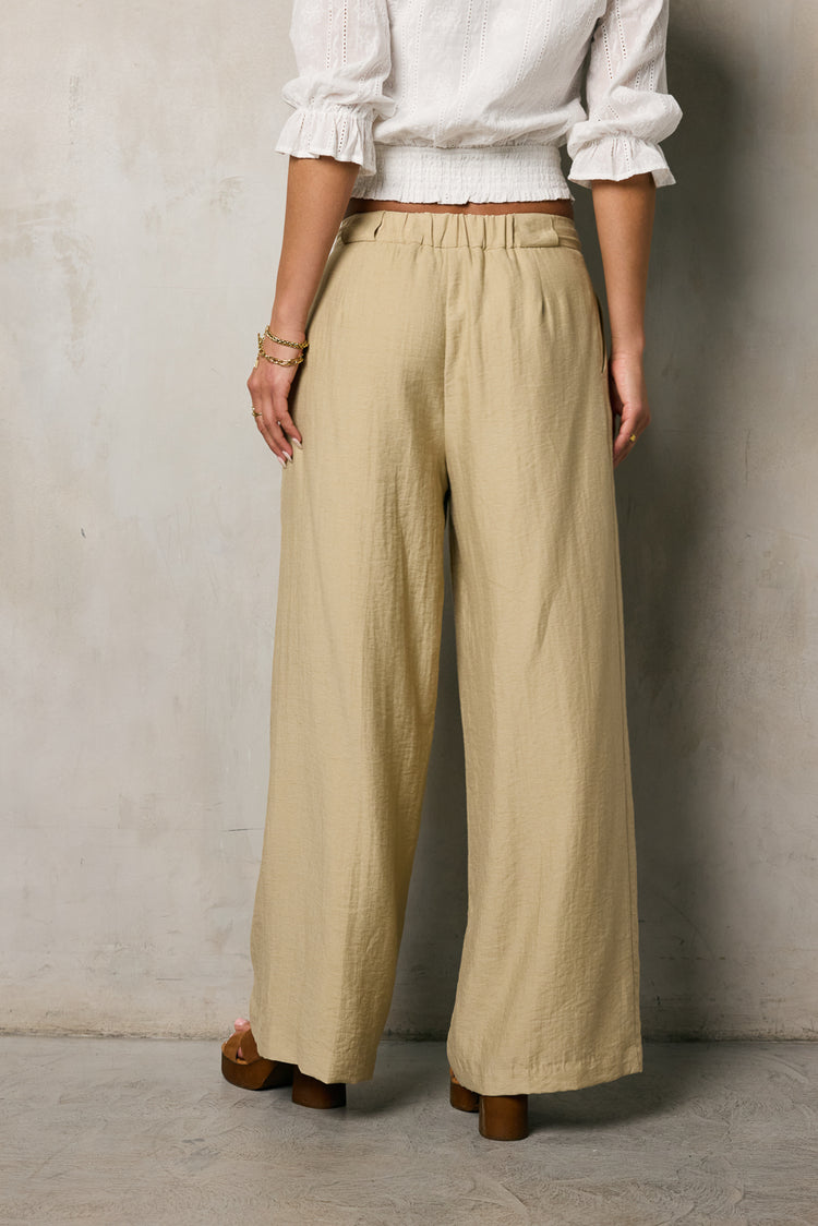 Quinlen Wide Leg Pants in Taupe