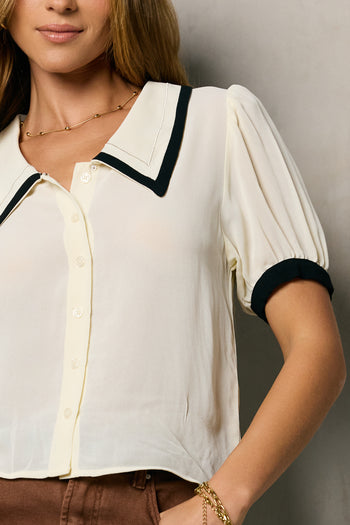CREAM BUTTON UP TOP