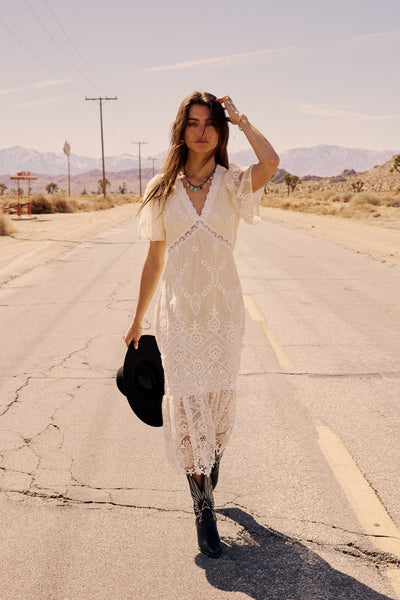 Maxene Embroidered Midi Dress - FINAL SALE Maxene Embroidered Midi Dress - FINAL SALE