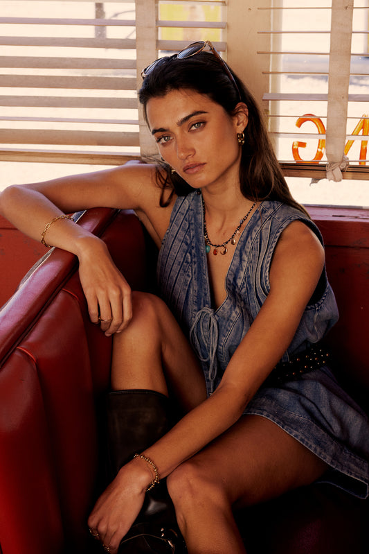 DENIM ROMPER DRESS