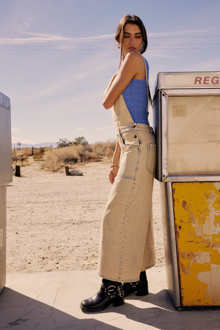 WIDE LEG DENIM JUMPSUIT