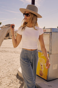 white knit tee