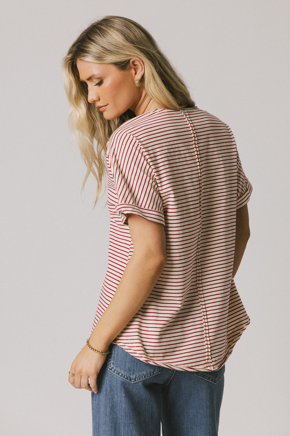striped top in red 