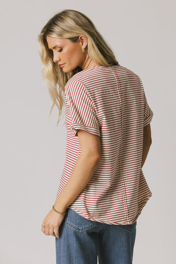 striped top in red 