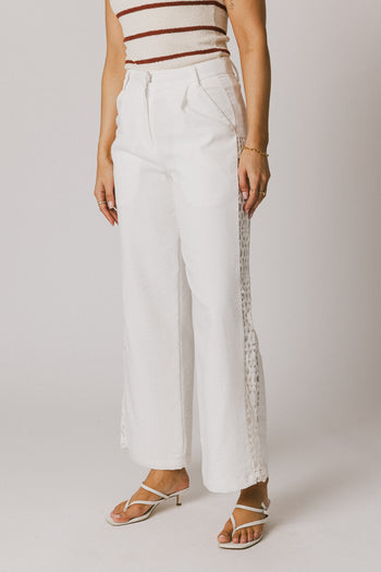 Karie Crochet Pants in White - FINAL SALE
