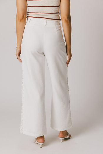 Karie Crochet Pants in White - FINAL SALE