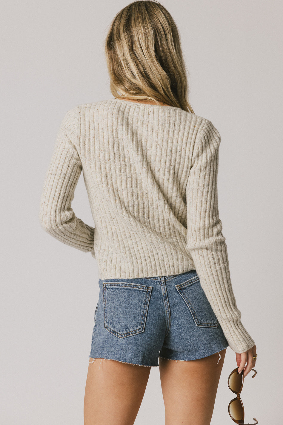 knit cardigan in oatmeal