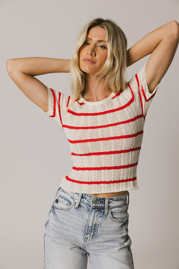 short sleeve striped top 